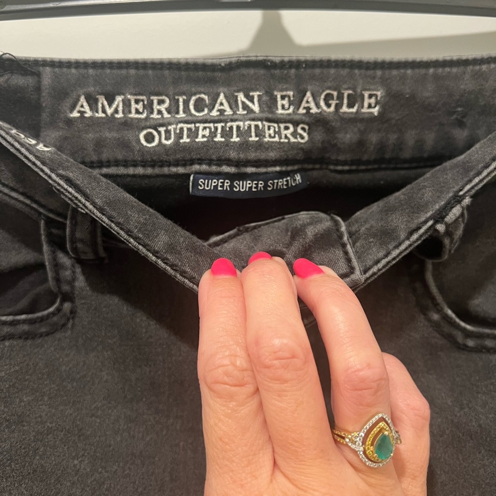 American Eagle Outfitters Black/Charcoal Super Stretch Jeans - Picture 3 of 4